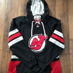 NJ Devils CCM Jersey Hoodie. Size L.